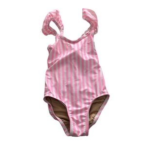 Striped one piece swim suit